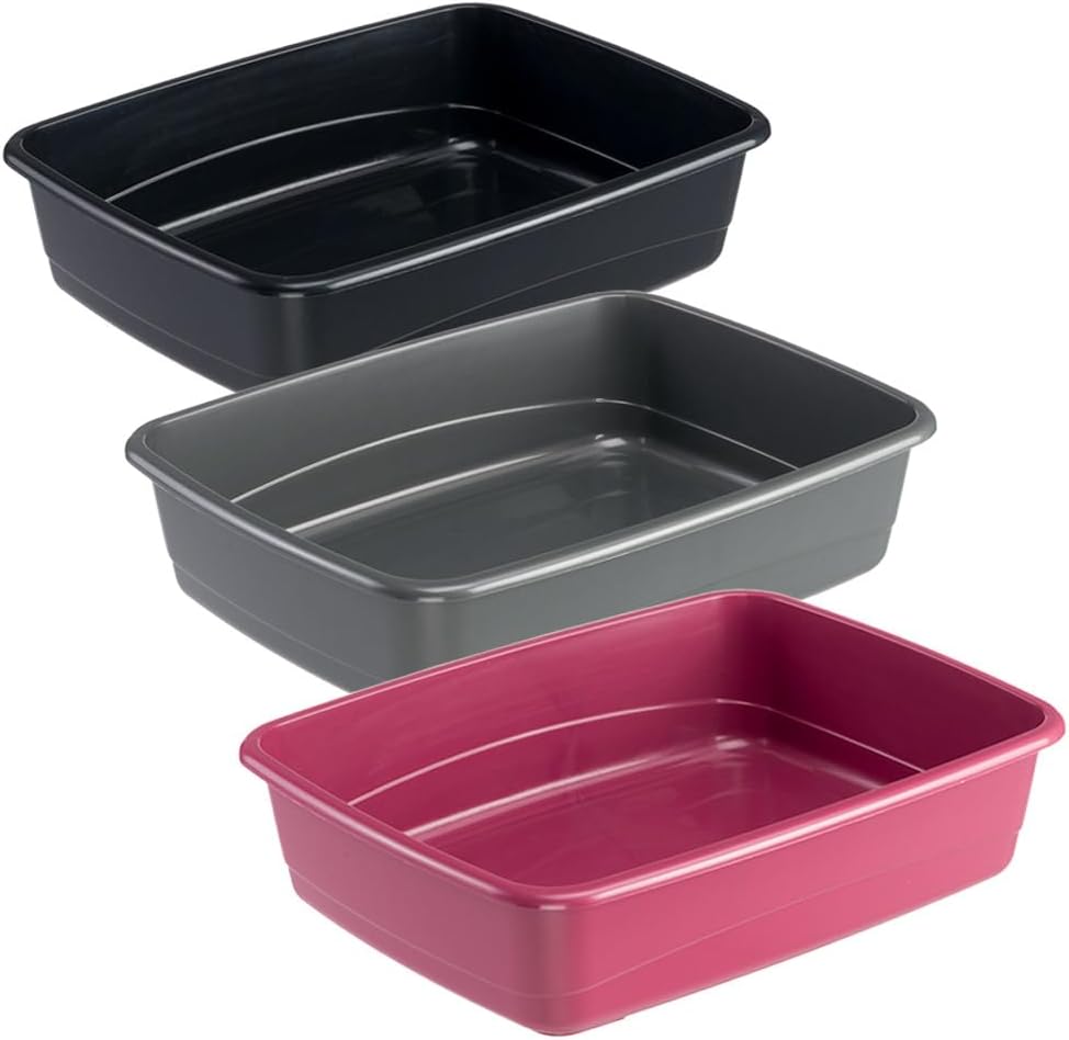 Ferplast Lettiera Gatto, Toilette per Gatti Aperta, con Bordi Alti, 54,5 x 39,5 x h 12,5 cm, NIP 20 Lettiera Animali Domestici, Vari Colori