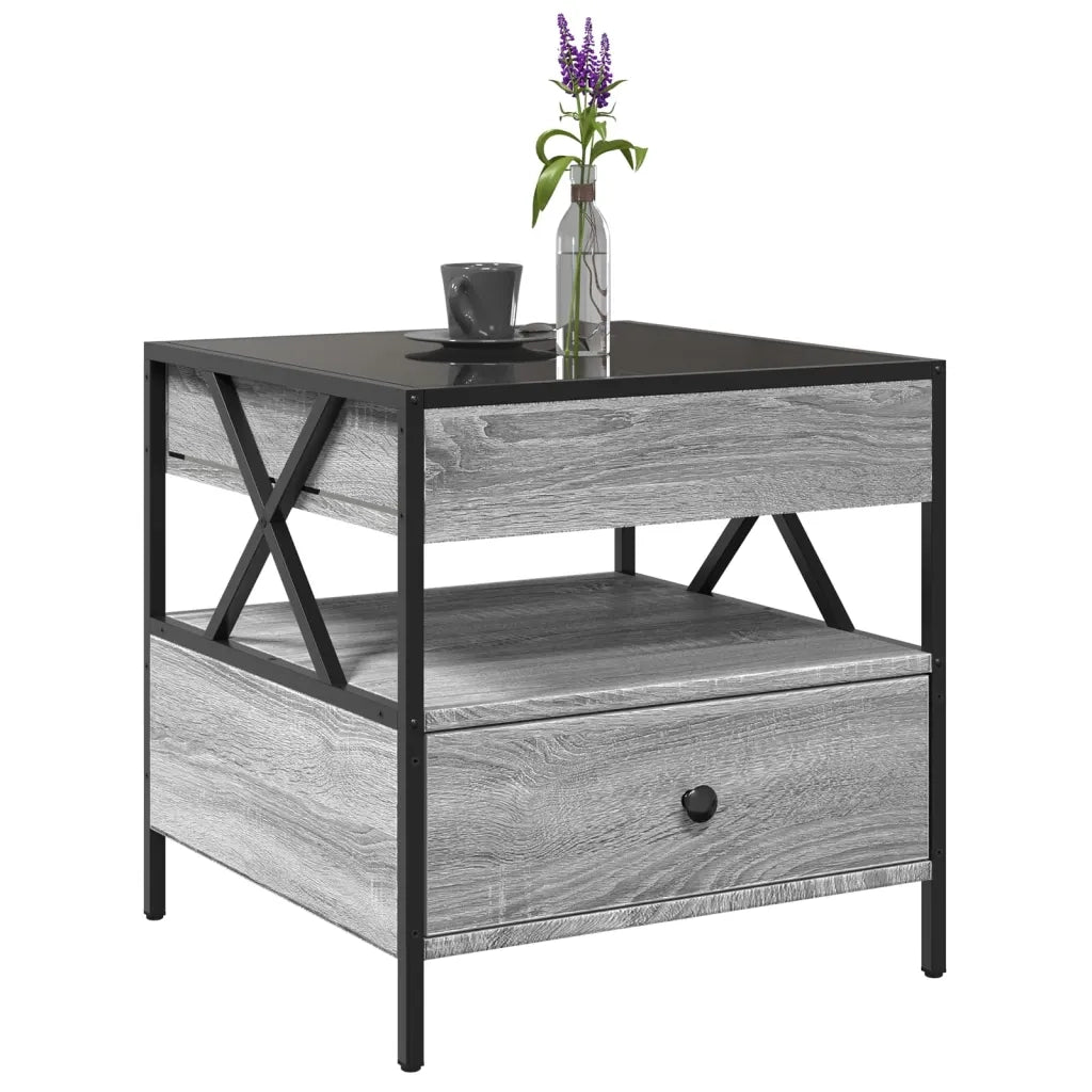 Tavolino da Salotto con LED Infinity Grigio Sonoma 50x50x51 cm 847715