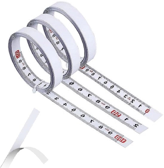 Misurazione Lineare Sfusa 3 Pezzi - Metrisco - Resistente allo Sfregio Acciaio di Carbone - 100 cm - 50 cm - Lunga Durata - Righello