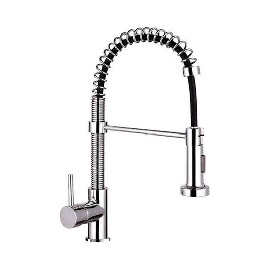 Rubinetto Cucina Miscelatore Monocomando Doccetta Estraibile a Molle in Ottone Anaconda Cromato