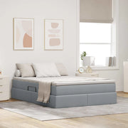 Letto con contenitore e materasso Grigio chiaro 140 x 200 cm 3370230