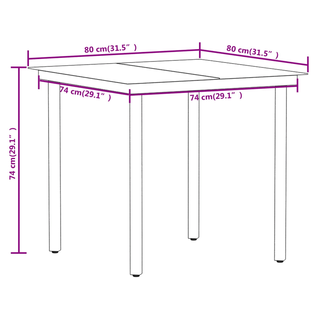 Set Mobili da Pranzo per Giardino 5 pz Nero cod mxl 53853