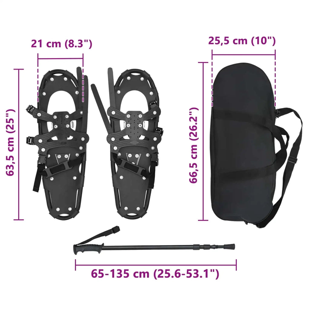 Racchette da neve 3 in 1 con bastoni da trekking Nero CFW9994647