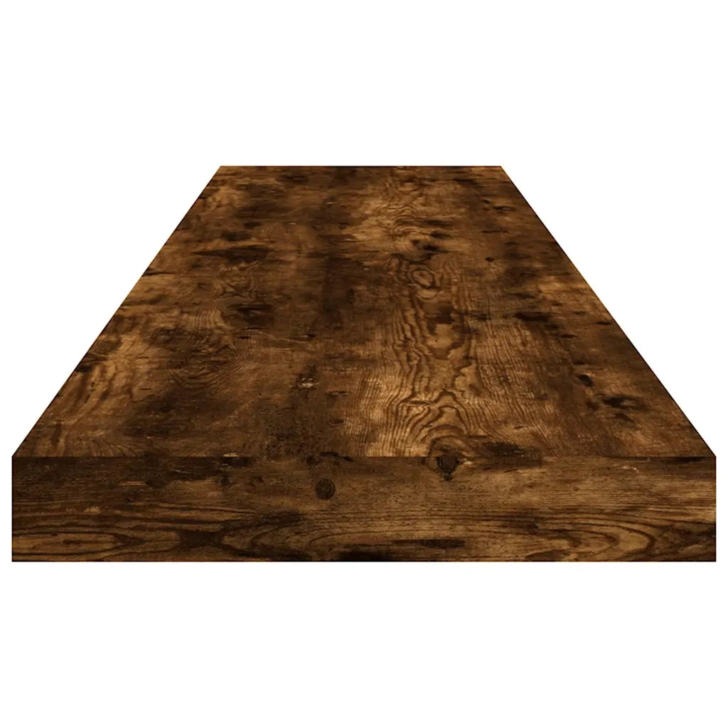 Mensole Parete 4pz Rovere Fumo 100x10x1,5 cm Legno Multistrato 838285