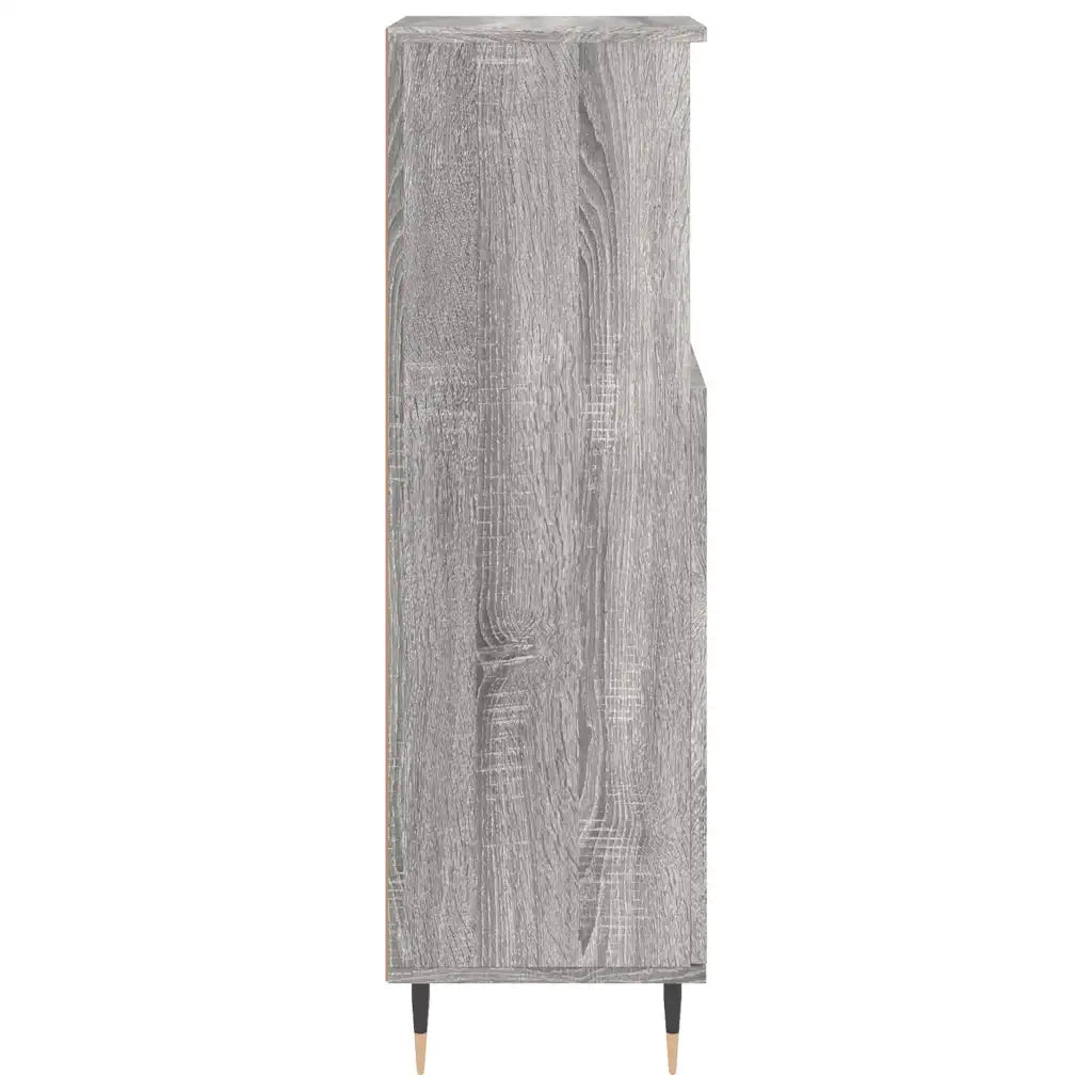 Armadietto Bagno Grigio Sonoma 30x30x100cm in Legno Multistrato 831554