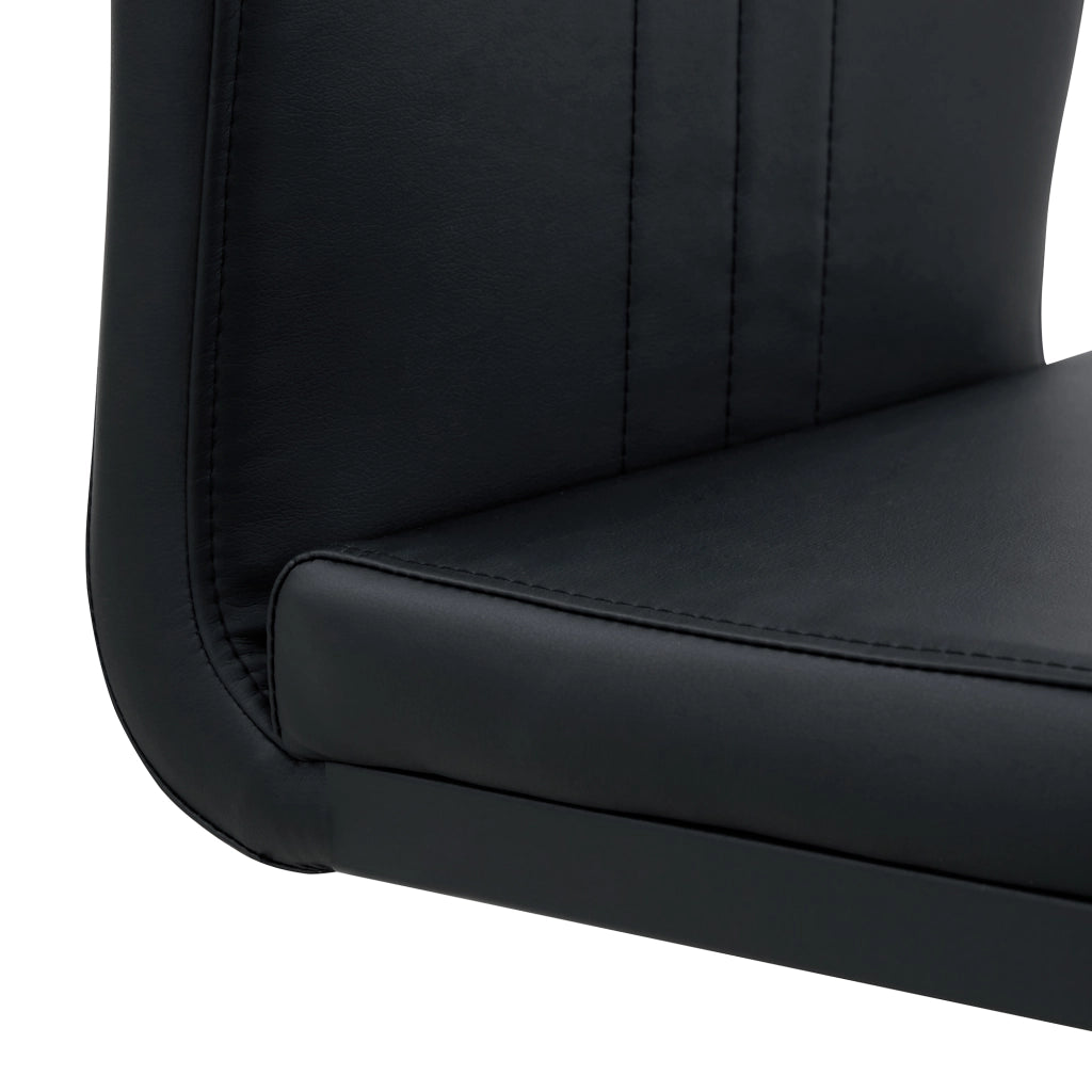 Sedia da Pranzo con Schienale Ergonomico e Piedini Antiscivolo, in PU, Nero