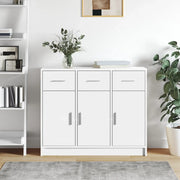 Credenza-Buffet-Armadio da cucina Bianca 91x28x75 cm in Legno Massello di Acacia