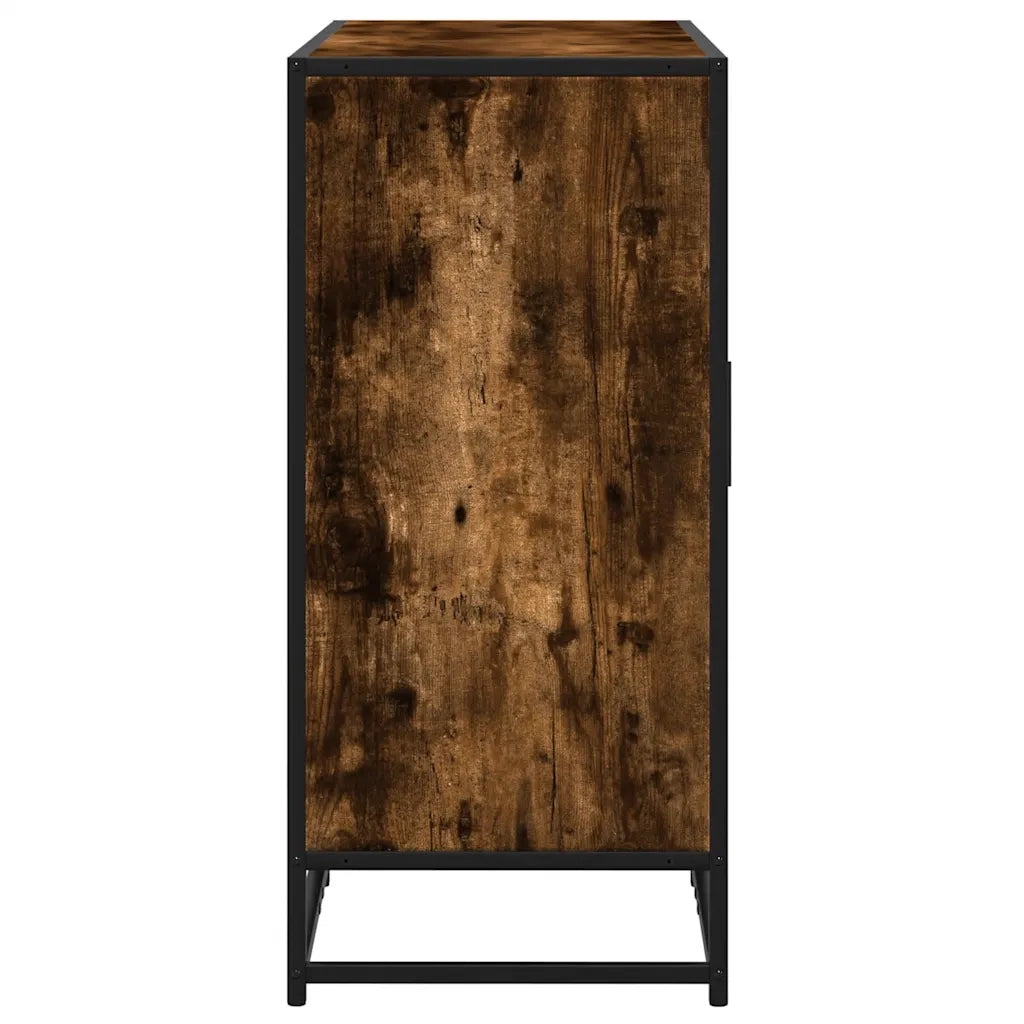Credenza Rovere Fumo 92x35x76 cm in Legno Multistrato 849016