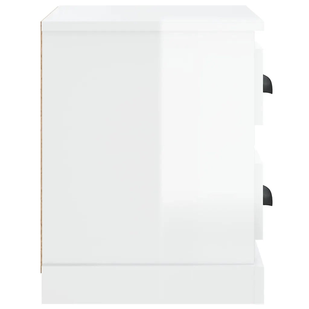 Comodino Bianco Lucido 60x35,5x45 cm 816370