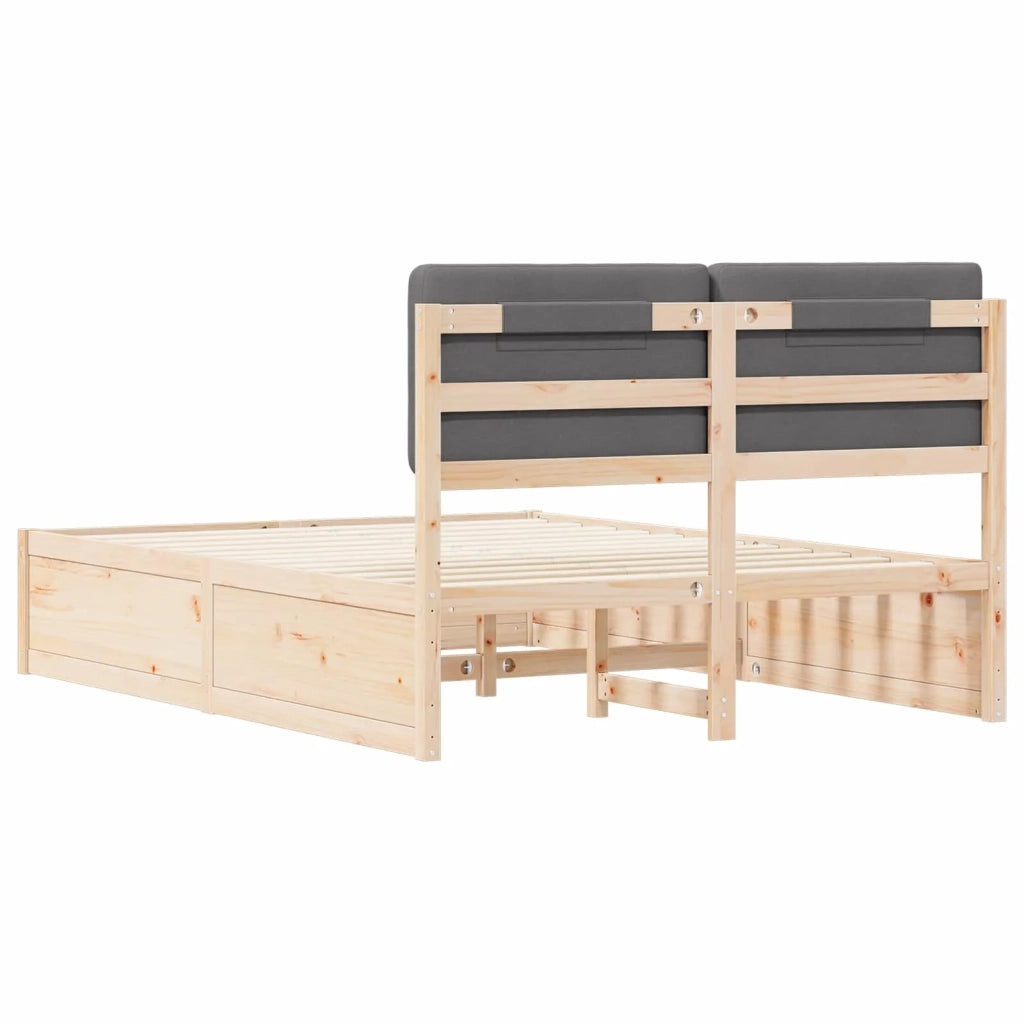 Letto con Testiera Rivestita Grigio scuro 140 x 200 cm 3398160