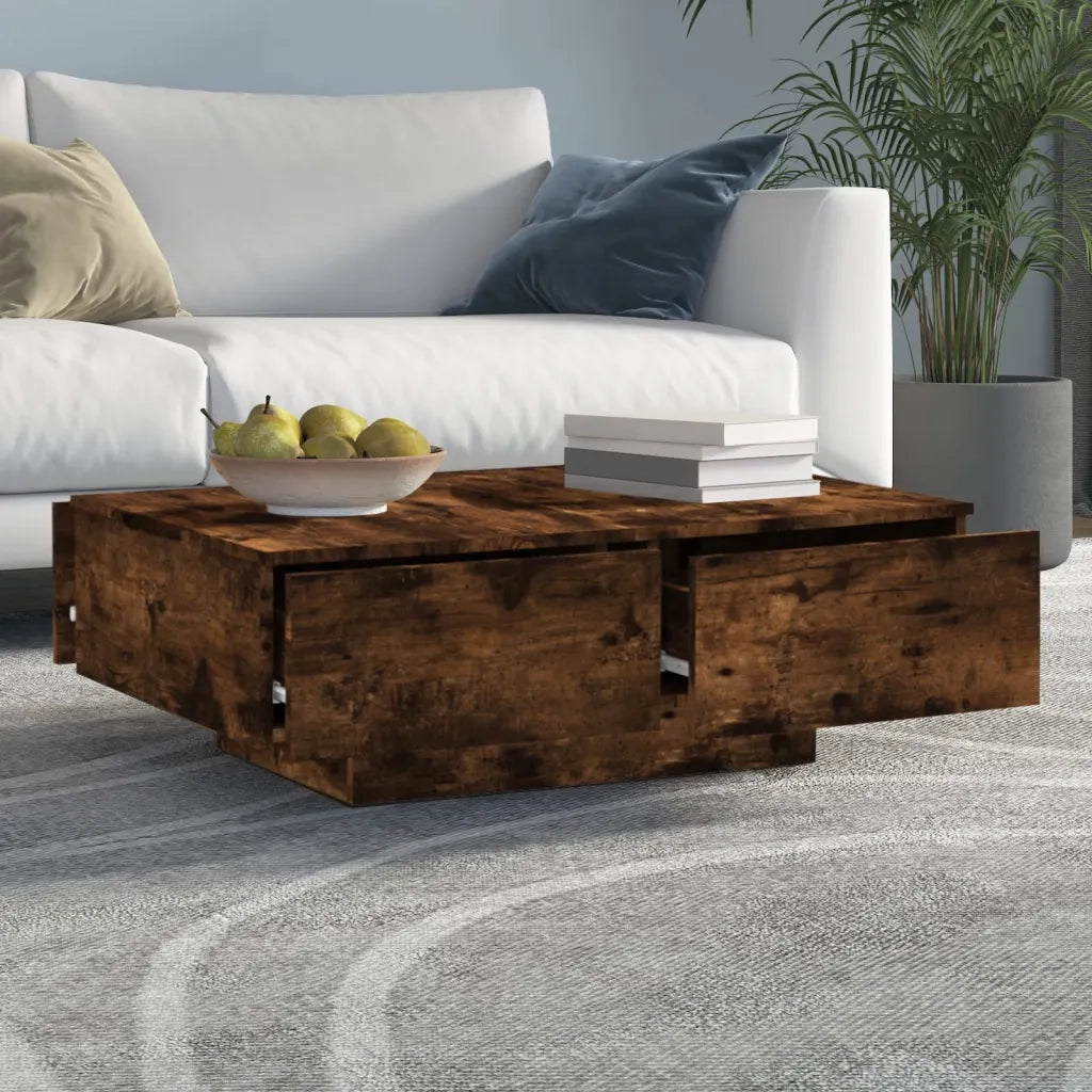 Tavolino da Salotto-Tavolino da soggiorno-Tavolo Rovere Fumo 90x60x31 cm Legno Multistrato