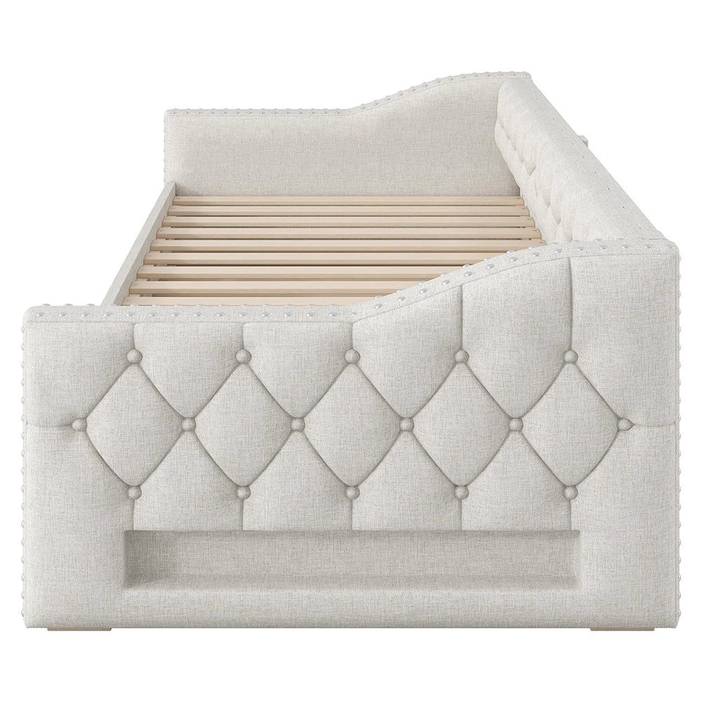 Letto giorno 90x200cm?- Xylo - 3 cassetti LED beige