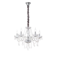 Lampadario Classico Venezia Vetro Trasparente 5 Luci E14