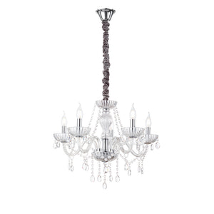 Lampadario Classico Venezia Vetro Trasparente 5 Luci E14