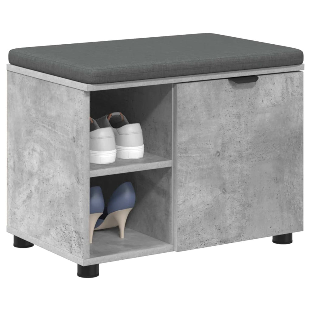 Panca per ingresso con cuscino Grigio Cemento 60 x 38 x 46 cm