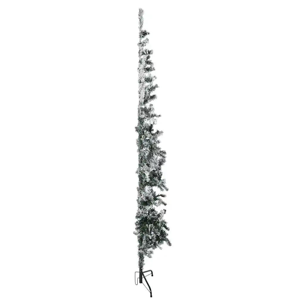 Albero Natale | Decorazioni natalizie Artificiale Sottile a Met¨¤ Neve Fioccata 180 cm