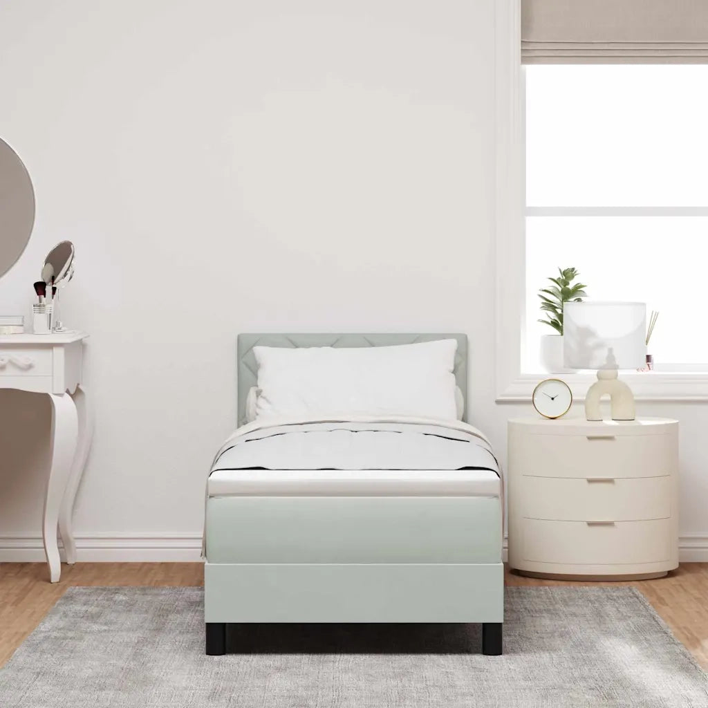 Letto a Sorgente LED con led Grigio chiaro 80 x 200 cm Velluto
