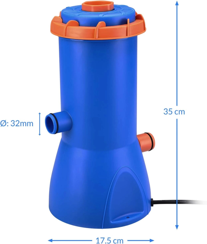 Sistema di Filtraggio a Cartuccia MZP90 Portata 3800L/h 90 W Pompa Filtro per Piscina