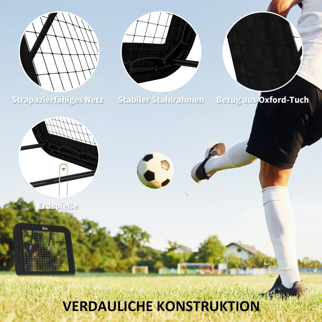 Rebounder Calcio Pieghevole ¨C Xylo ¨C 128x118cm Nero Regolabile 5 Livelli
