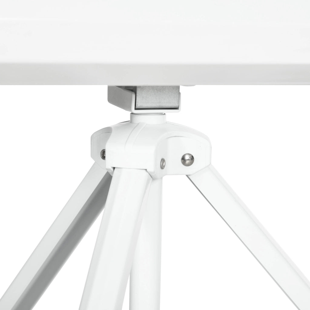 Telo per Proiettore Pieghevole da 100" con Treppiede Regolabile 235,8x8x136 cm in Plastica e Metallo Bianco