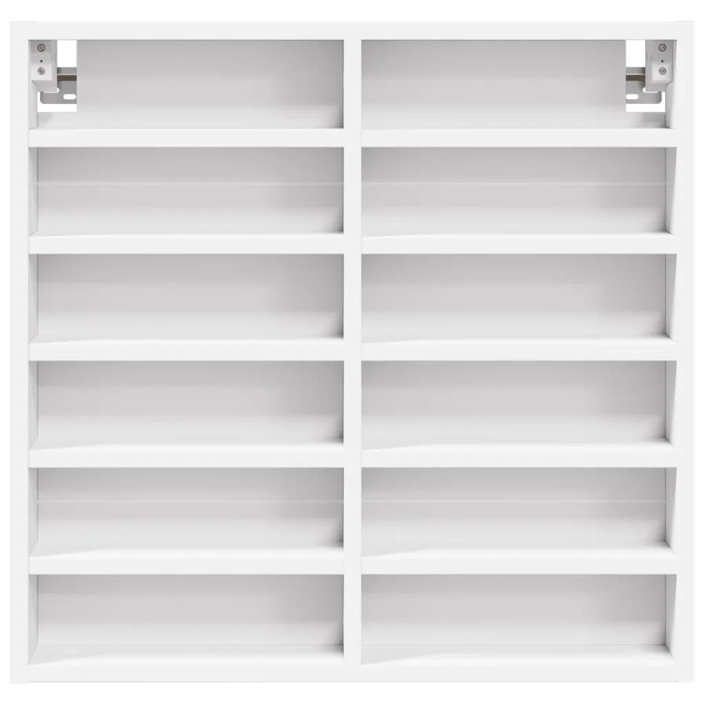 Vetrina moderna con molteplici scomparti 60 x 8 x 58 cm legno composito bianco 02_0049518