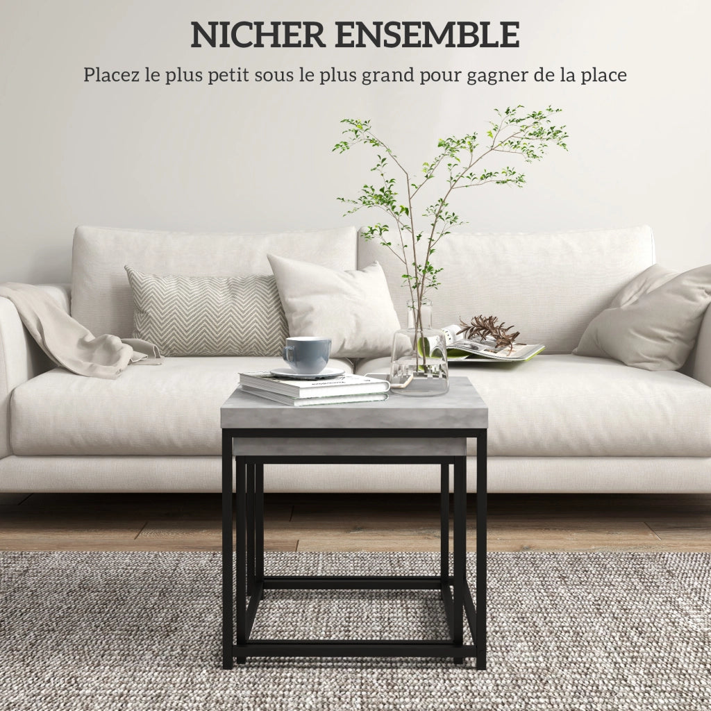 Tavolino da salotto ¨C zephmum ¨C grigio metallo legno