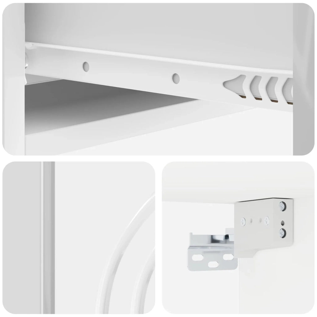 Tavolino da Parete Laterale Bianco Lucido 59 x 34,5 x 17 cm 898149