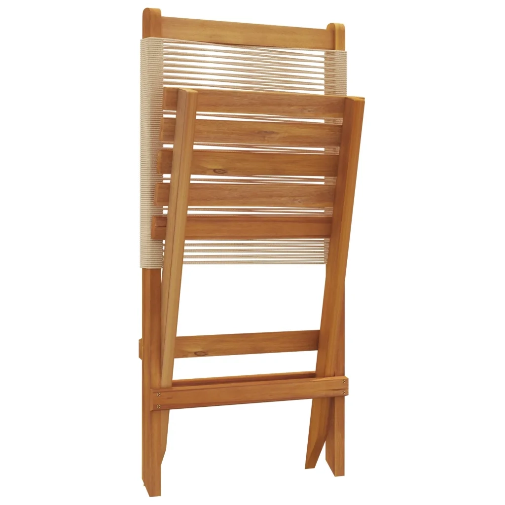 vidaXL Sedie da Giardino Pieghevoli 8pz Beige Legno Massello di Acacia