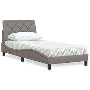 Letto con Materasso Tortora 90x190 cm in Tessuto