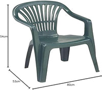 SEDIA SCILLA + BRACCIOLI PROGARDEN  PP VERDE CM 54X53 H.CM 80