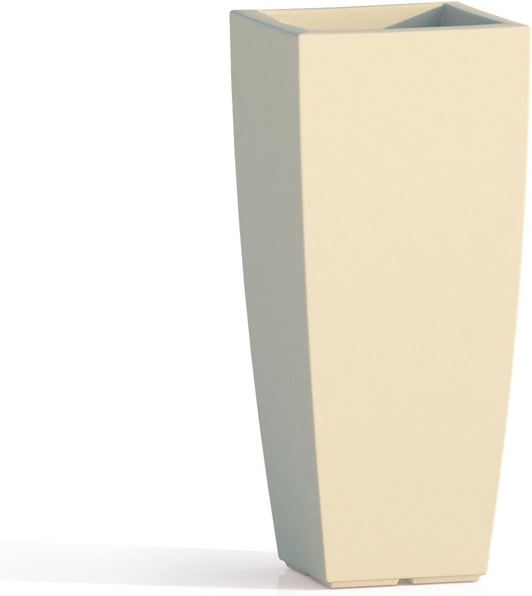 VASO QUADRO 'STILO' cm 33 x 33 x h 70 - 15 lt. avorio
