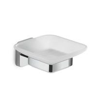 PORTA SAPONE DA PARETE IN ACCIAIO INOX E VETRO MODELLO TONGA - DIM. CM (LXPXH): 10,3X11,6X5  - CROMATO  - GDY