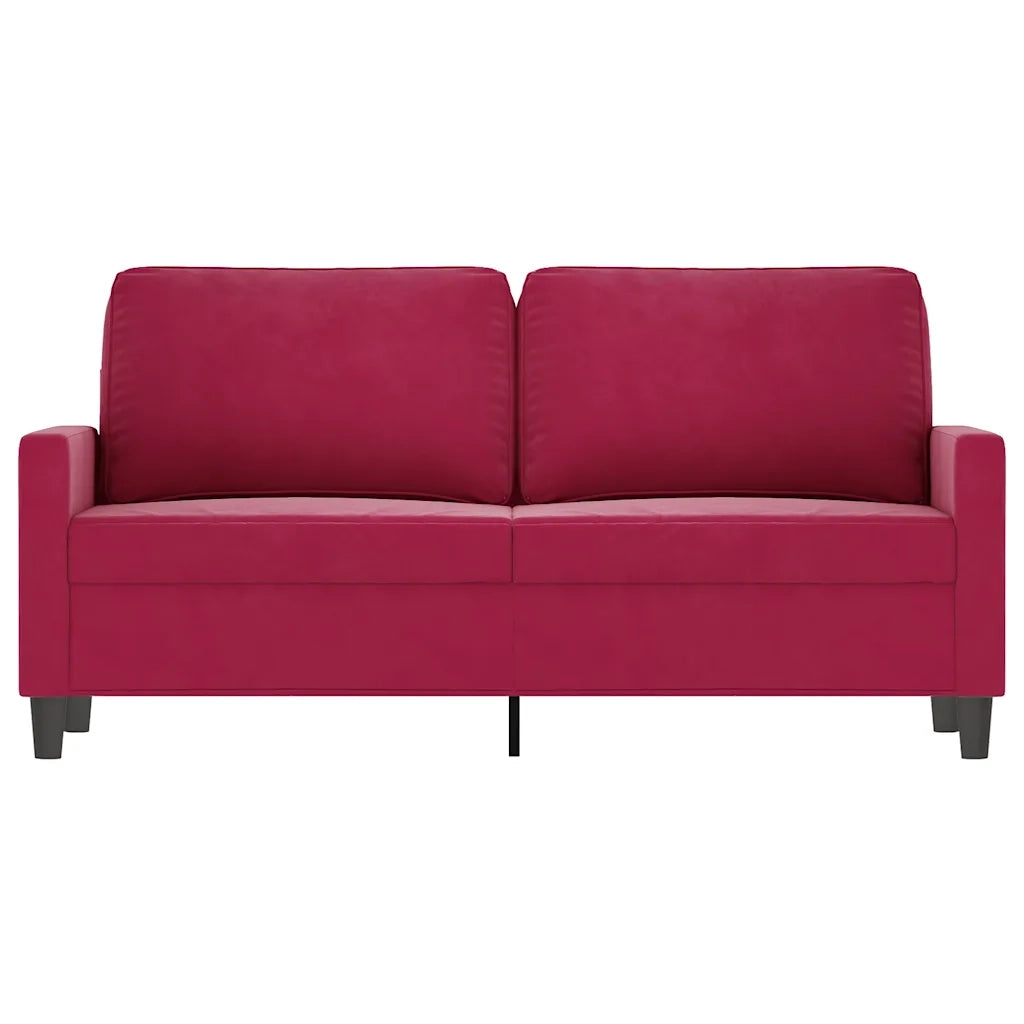 Divano | Divano da soggiorno | Sofa a 2 Posti Rosso Vino 140 cm in Velluto