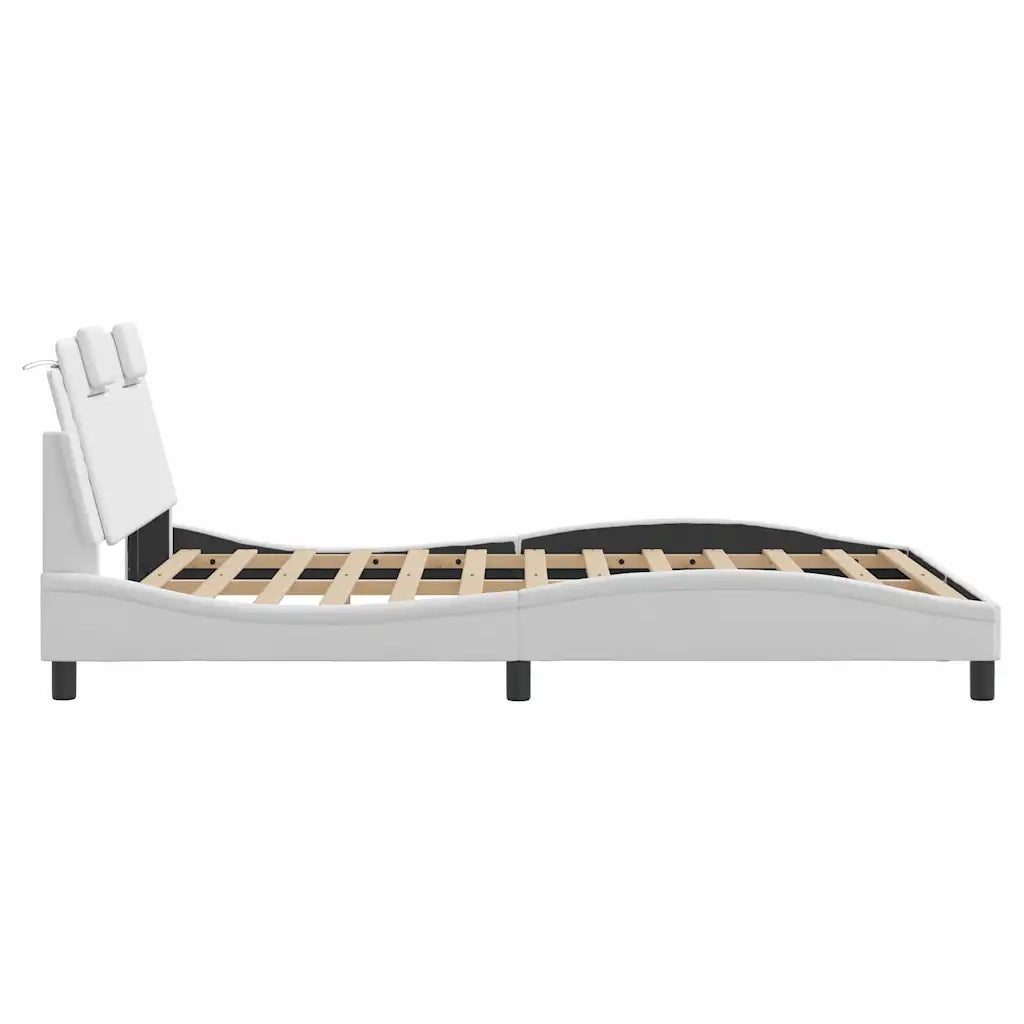 Giroletto Viana senza Materasso Bianco 140x190 cm in Similpelle