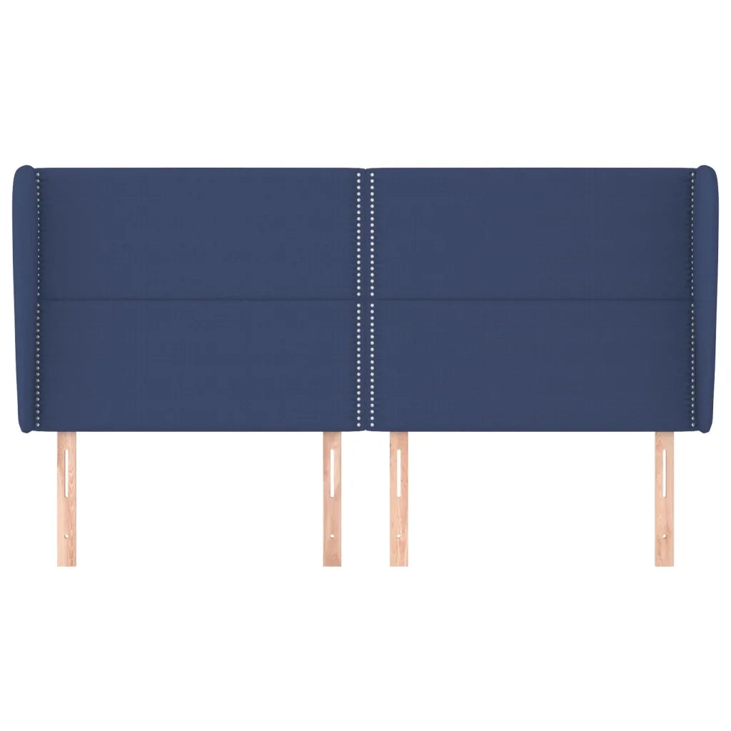 Testiera ad Orecchio Blu 203x23x118/128 cm in Tessuto