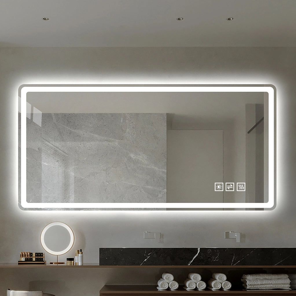 Specchio bagno LED 60x100 cm antiappannamento dimmerabile