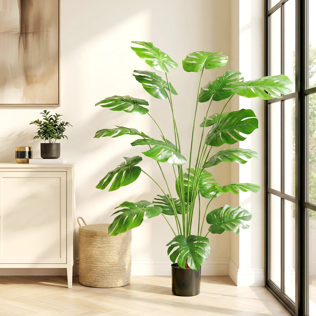 Pianta artificiale Monstera Deliciosa con vaso ¨C Minimal ¨C verde, altezza 150 cm