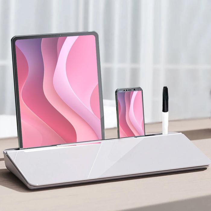 Lavagna da Scrivania Ufficio Cassetto Portaoggetti Inserto per Tablet Smartphone