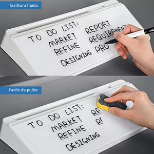 Lavagna da Scrivania Ufficio Cassetto Portaoggetti Inserto per Tablet Smartphone
