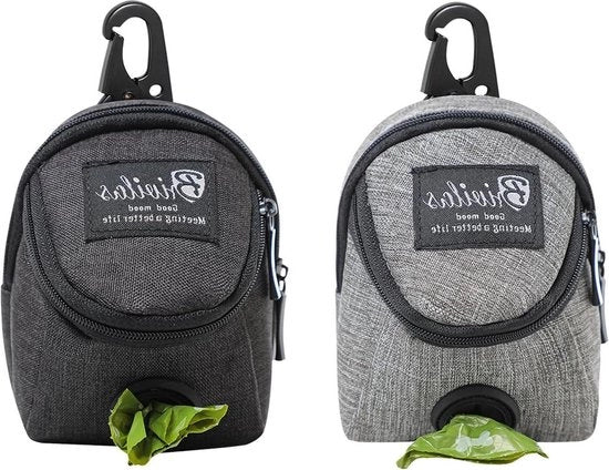 Zaino per cani 2 in 1 con sacchetto integrato per escrementi - adatto per allenamento e passeggiate - colore grigio - nero .