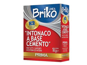 K2 LINEA BRIKO INTONACO PRONTO BASE CEMENTO BIANCO IN POLVERE- - Kg.1 in scatola - 12 pezzi K2