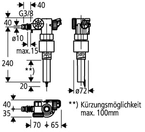 Valvola di riempimento carico galleggiante grohe 43537000 per cassetta di scarico