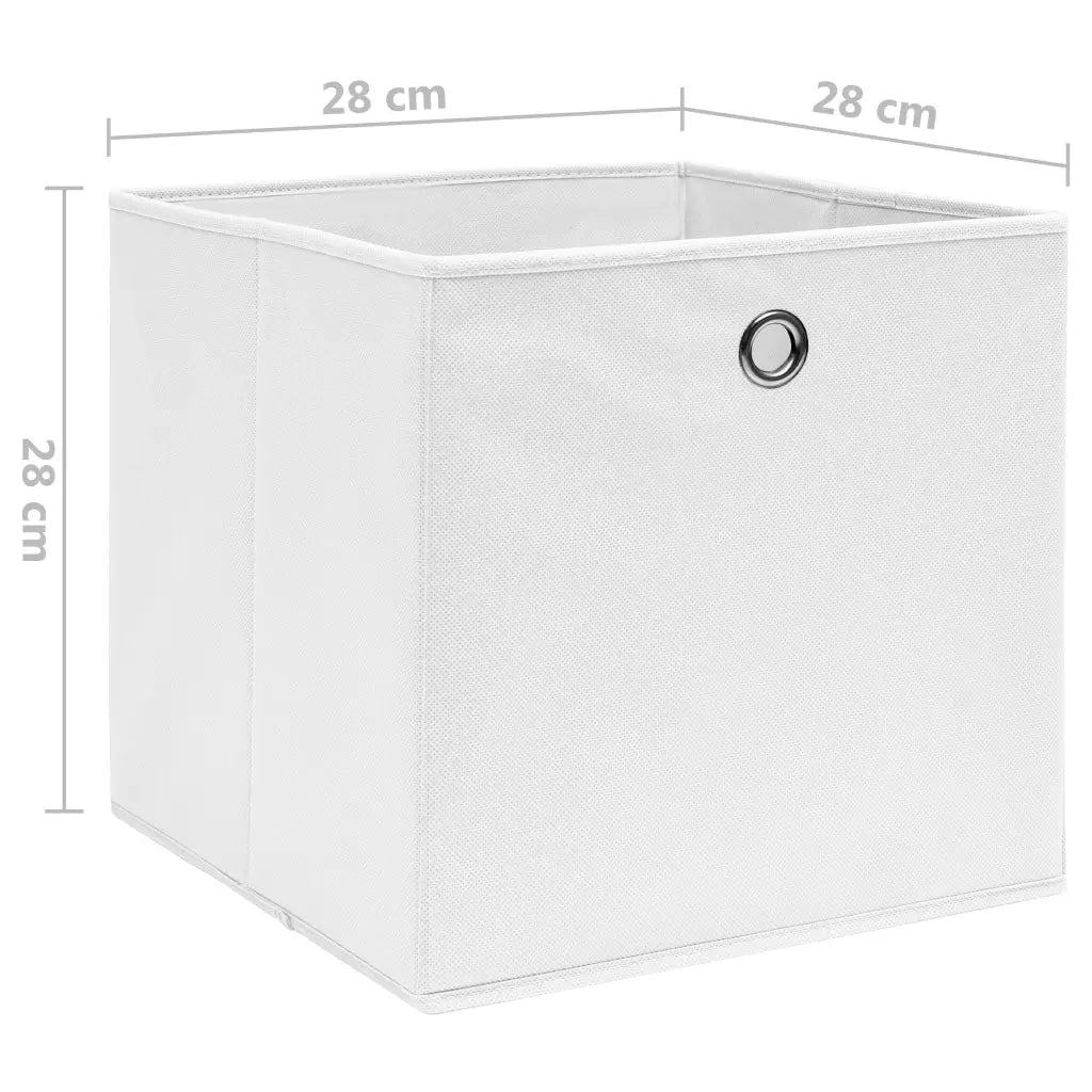Contenitori 4 pz in Tessuto non Tessuto 28x28x28 cm Bianco 325207