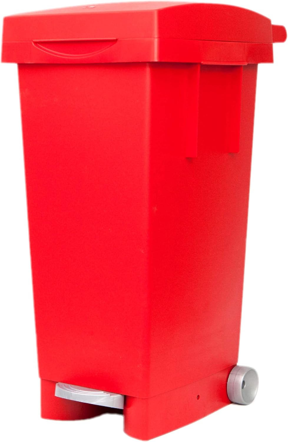 BIDONE BIGTATA CON RUOTE E PEDALE LT.80  cm.39x50x81h.  rosso    ICS
