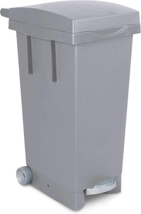 BIDONE BIGTATA CON RUOTE E PEDALE LT.80  cm.39x50x81h.  grigio    ICS