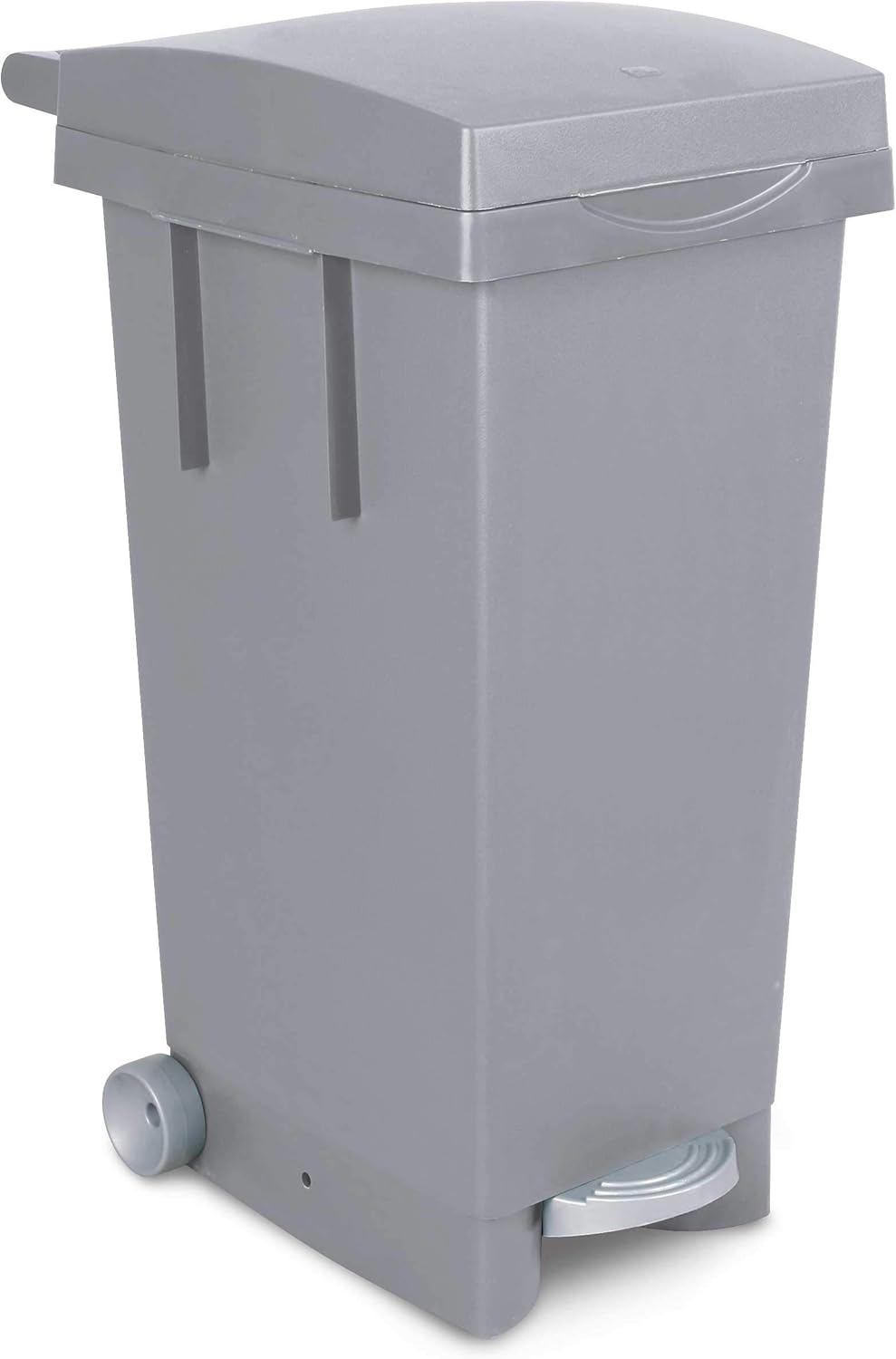 BIDONE BIGTATA CON RUOTE E PEDALE LT.80  cm.39x50x81h.  grigio    ICS