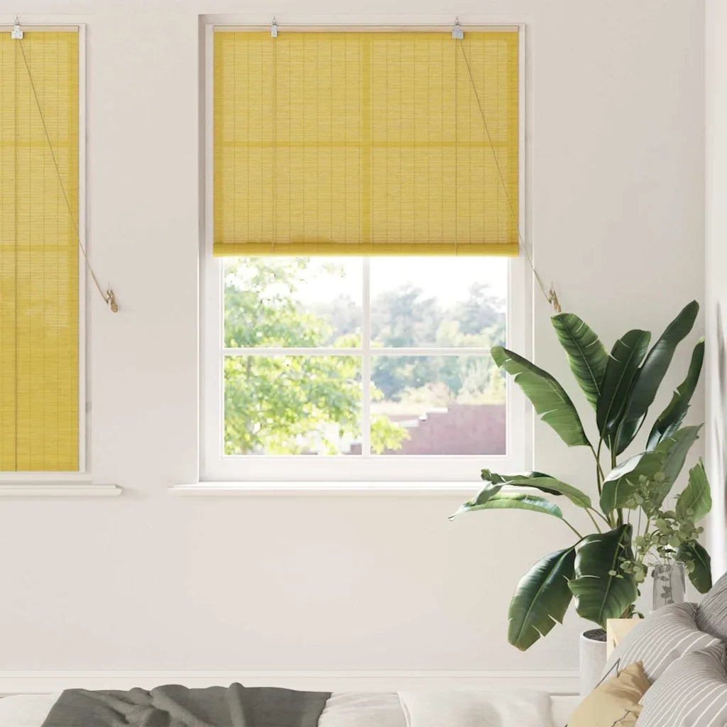 Tenda a rullo con tende Giallo 100 x 160 cm Bambù 42006868