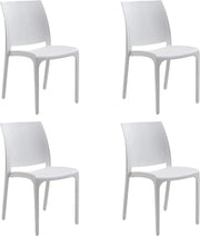 Sedia in resina impilabile made in Italy design per interno esterno SOFIA Bianca 4 pz