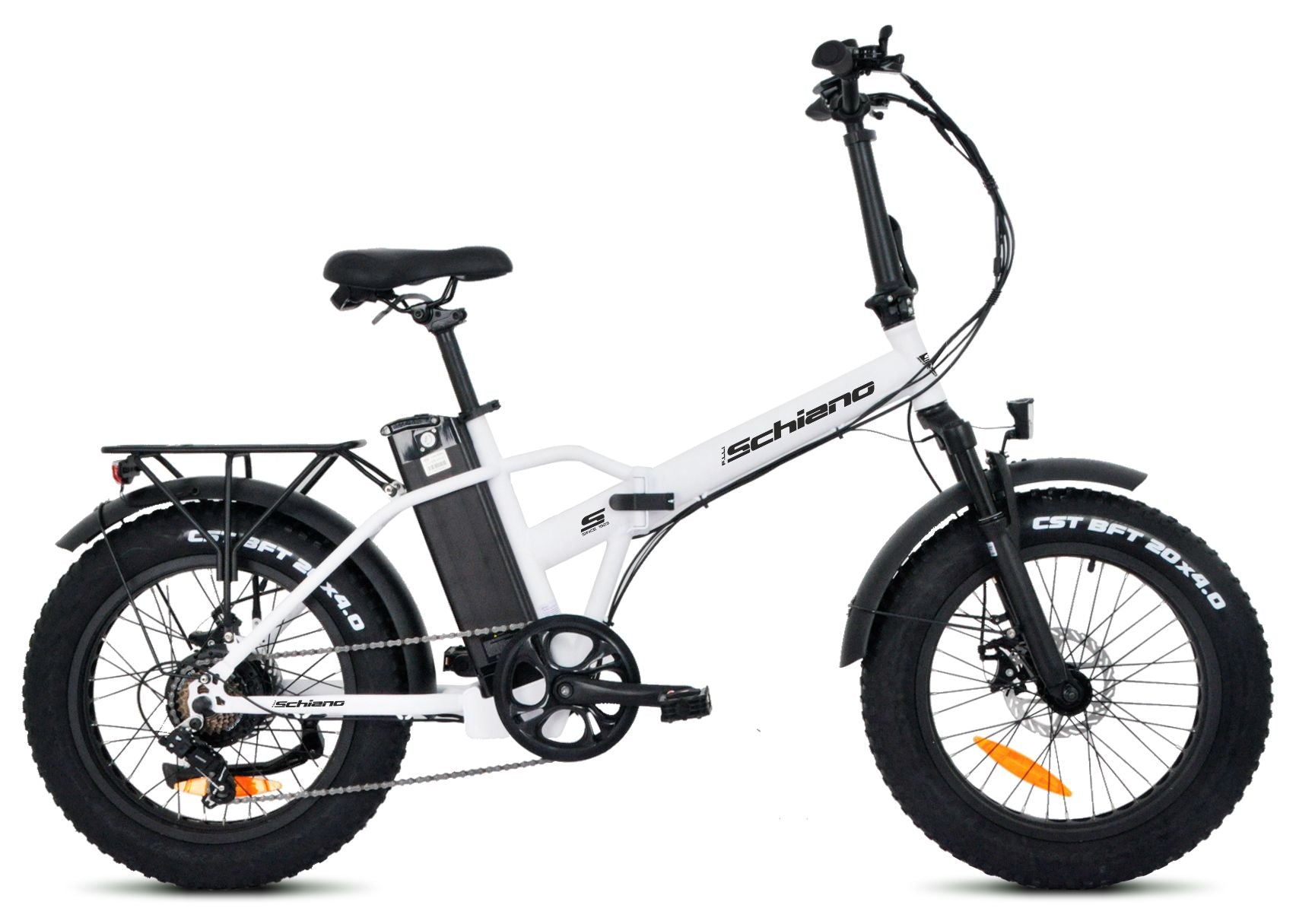 F.LLI SCHIANO fat pieghevole 20" acciaio forcella ammortizzata  10.4 ah LCD Bianca