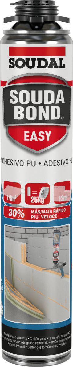 Soudal SCHIUMA POLIURETANICA B1 PER PISTOLA PER PANNELLI E BLOCCHI ''SOUDABOND EASY'' ml. 750